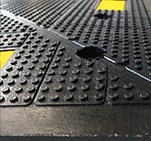 Close-up view of speed hump segment